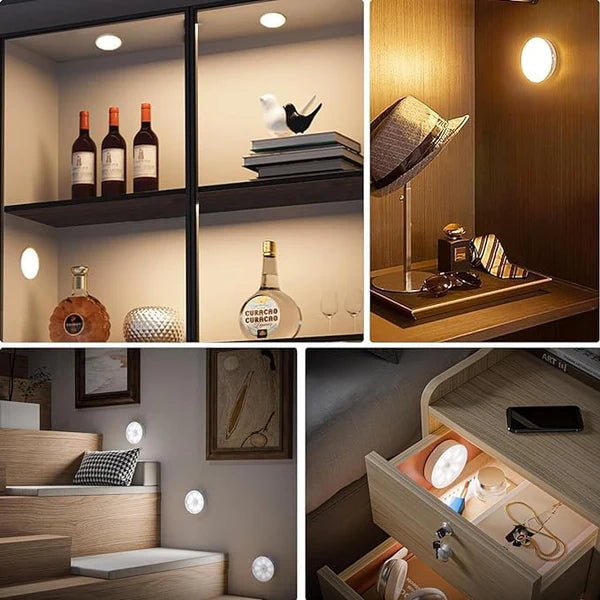 Warm Glow Motion Sensor LED Light with Automatic On and Off Feature for Closets and Cabinets