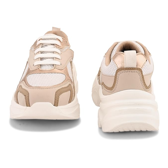 Modern Women Lace Up Sneakers Casual Everyday Shoes with Cushioned Comfort