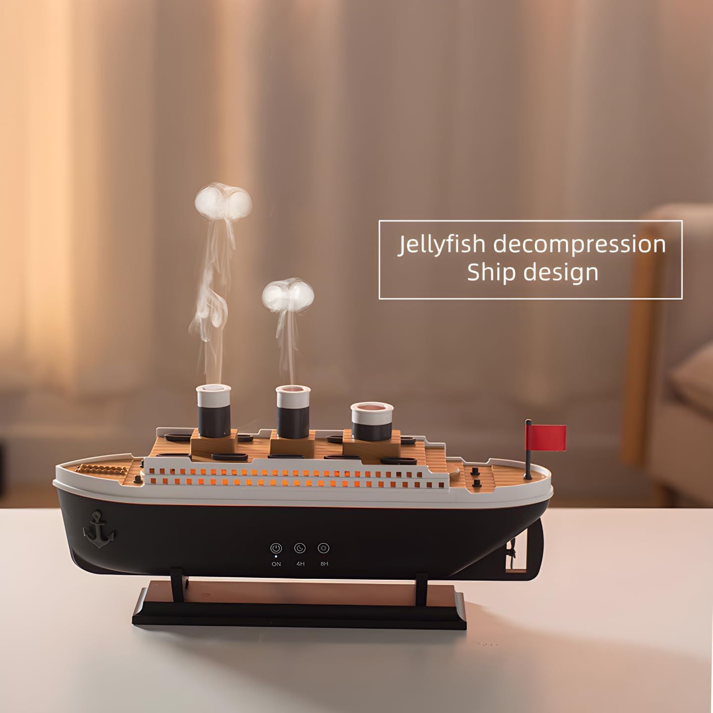 Plastic Titanic Steam Ship Design Humidifier and Essential Oil Diffuser for Home and Office