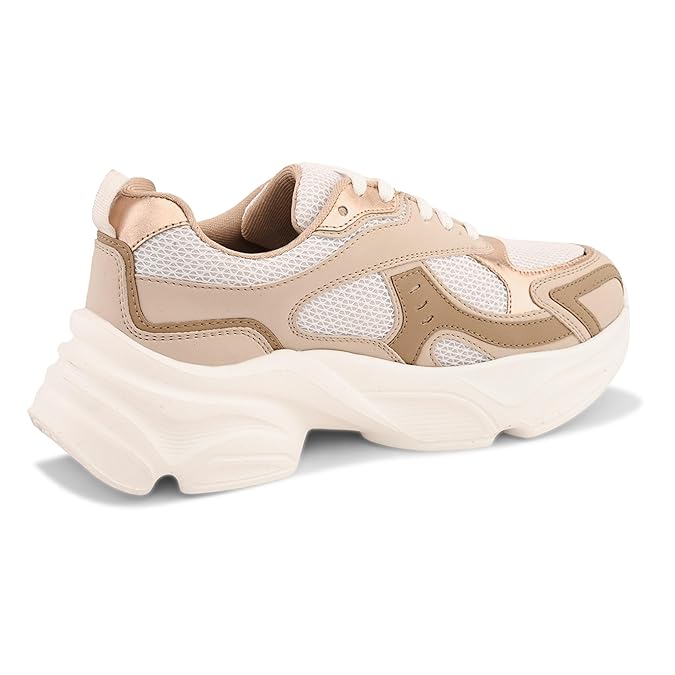 Modern Women Lace Up Sneakers Casual Everyday Shoes with Cushioned Comfort