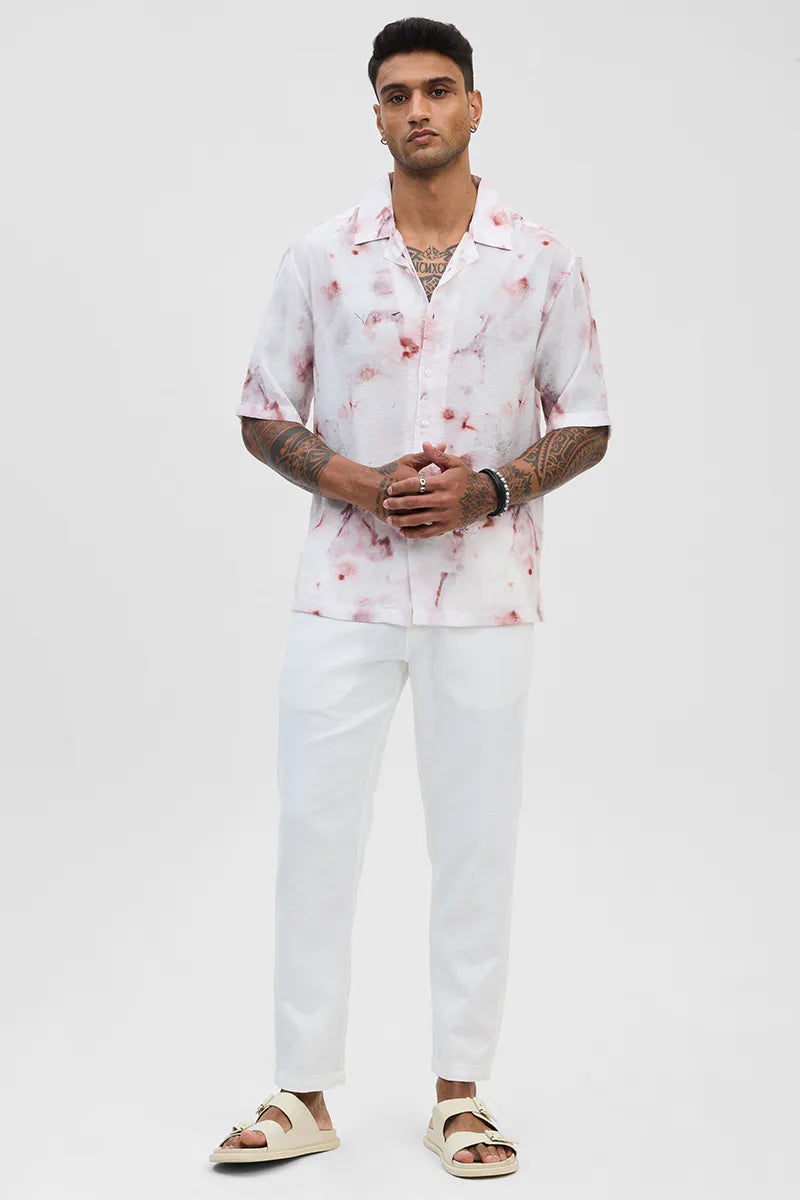 Relaxed Fit Brown Abstract Printed Shirt for Men Trendy and Comfortable