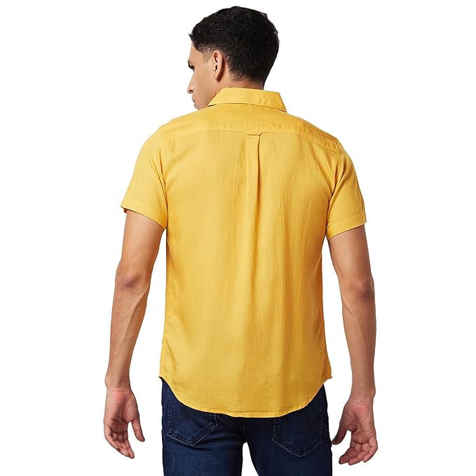 Versatile Men’s Solid Slim Fit Shirt with Spread Collar Ideal for Semi-Formal and Casual Wear
