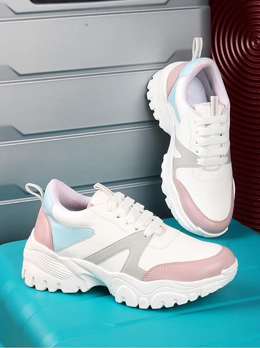 Stylish Women’s Lightweight Lace Up Walking Sneakers Comfortable Everyday Footwear