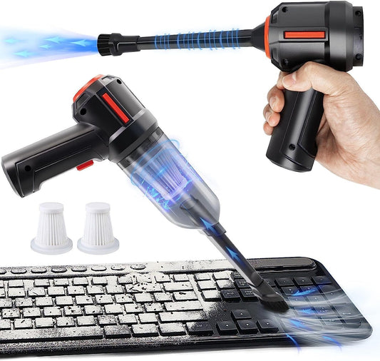 Keyboard Dust Cleaner Cordless Air Duster and Mini Vacuum for Computers