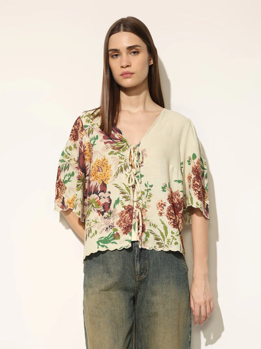 Trendy Loose Fit Women’s Multi Colour Print Top Comfortable Streetwear Summer Outfit