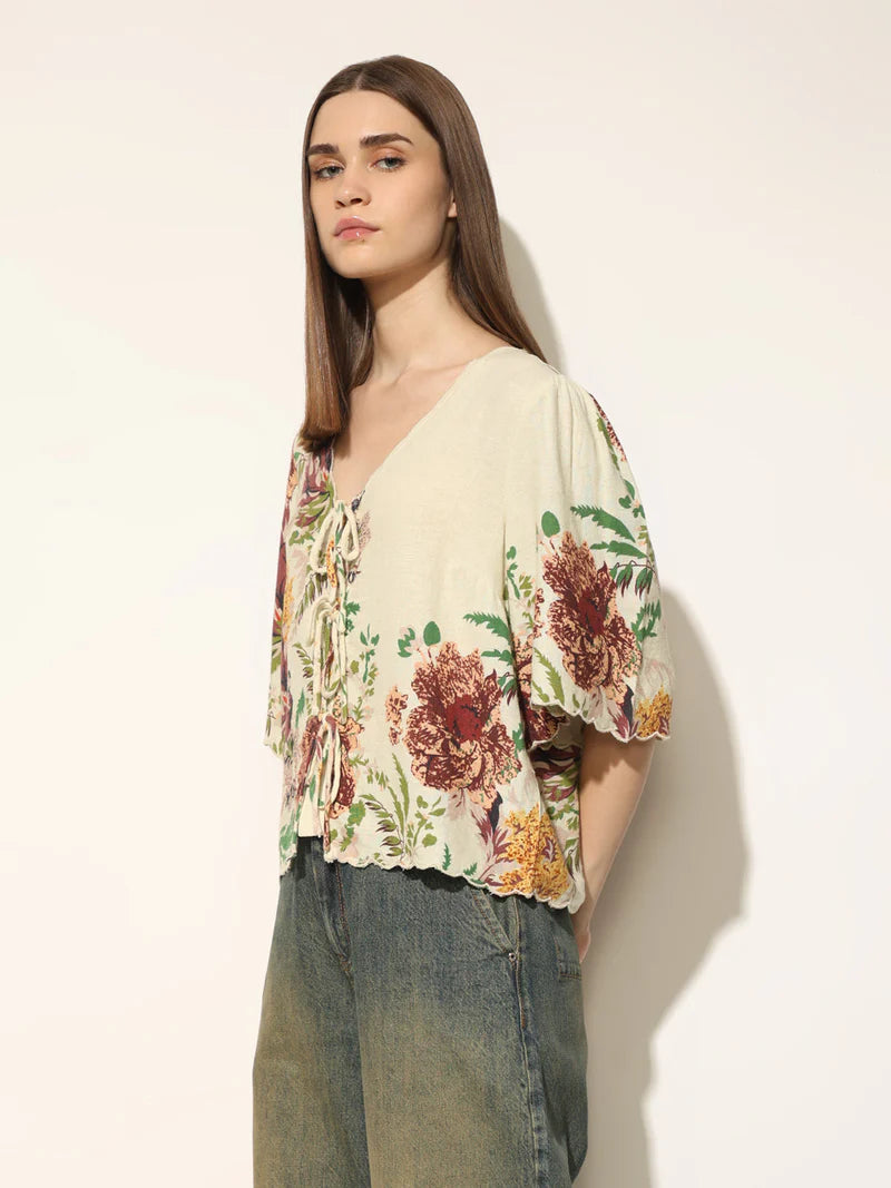 Trendy Loose Fit Women’s Multi Colour Print Top Comfortable Streetwear Summer Outfit