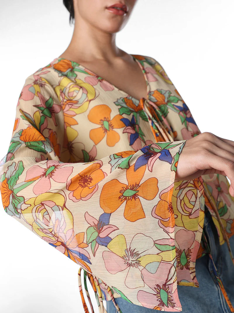 Summer Women’s Multi Colour Floral Printed Top Comfortable Oversized Tee for Street Style