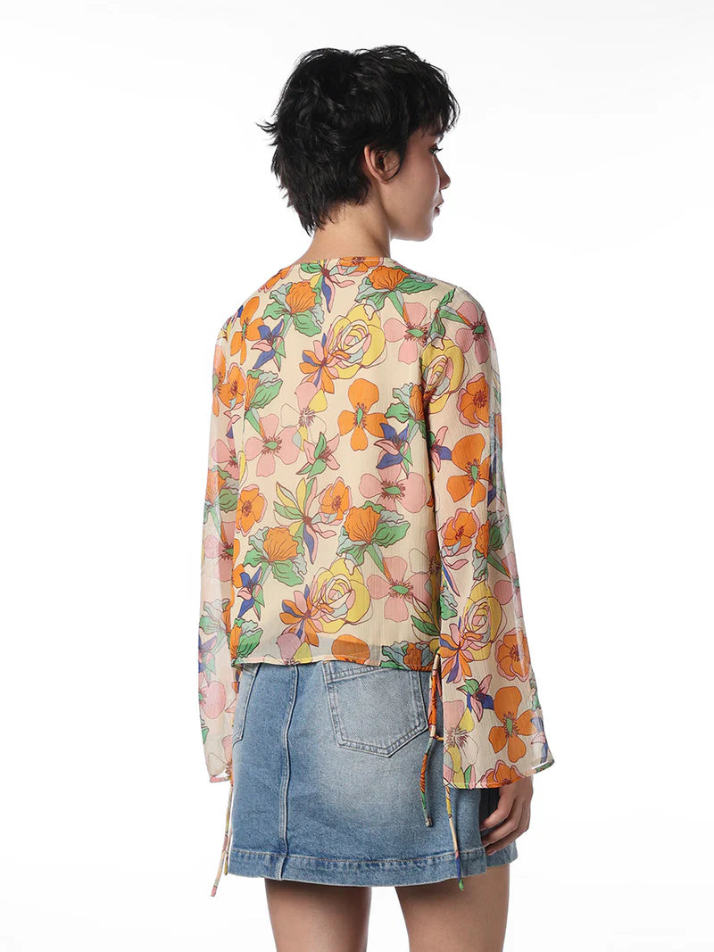 Summer Women’s Multi Colour Floral Printed Top Comfortable Oversized Tee for Street Style