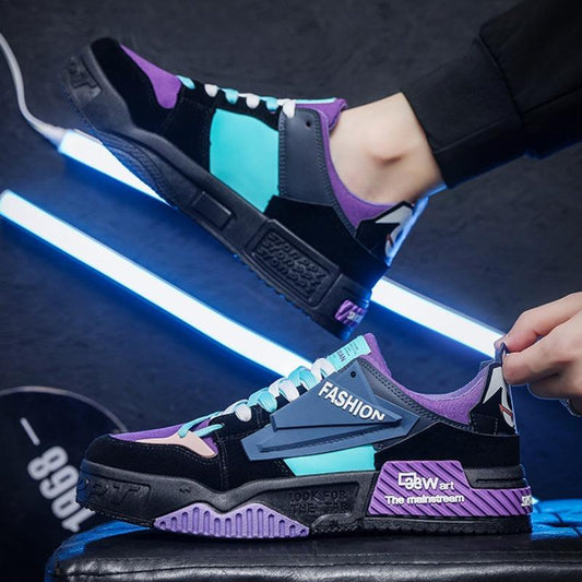Versatile Mens Casual Sneakers Colorful Platform Vulcanized Shoes