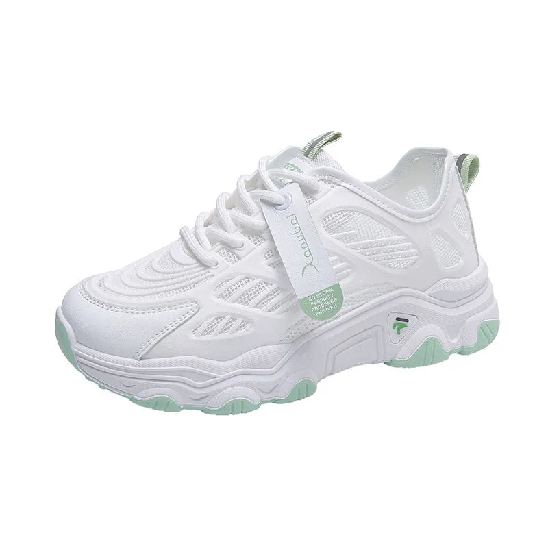 Breathable White Vulcanized Sneakers Women’s Casual Slip On Lightweight Everyday Footwear