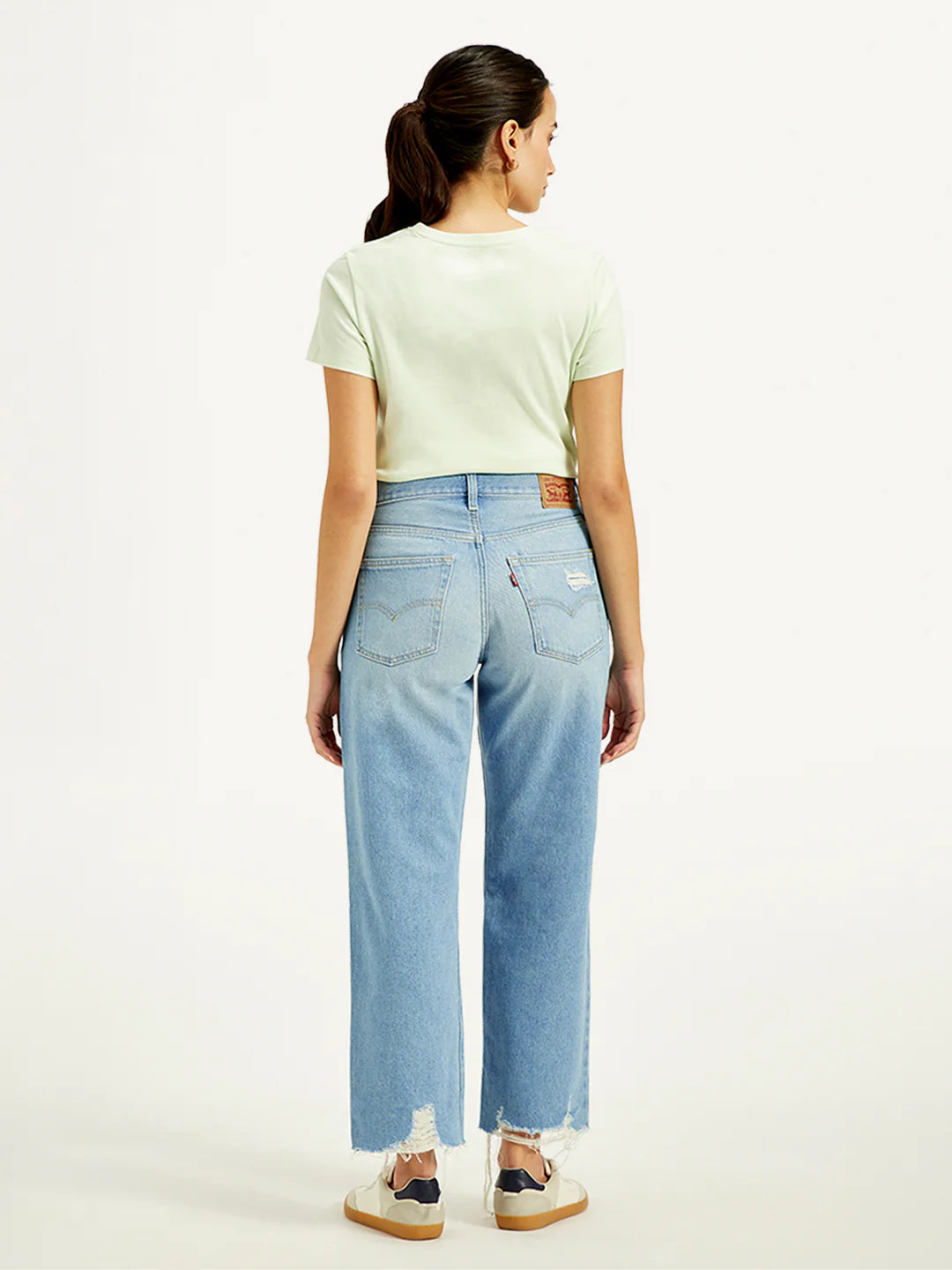 Classic Mid Rise Baggy Fit Blue Jeans for Women Stylish and Comfortable