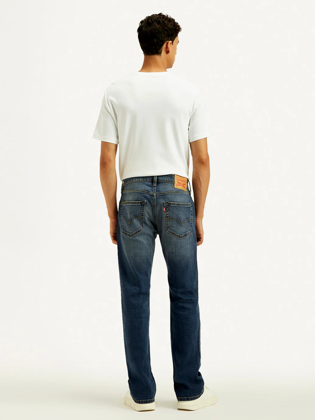 Classic Men’s Dark Indigo Tinted Bootcut Fit Mid Rise Jeans Durable Everyday Denim with Modern Styling and Relaxed Comfort