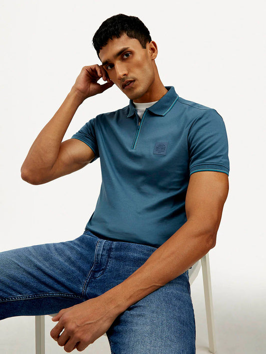 Classic Slim Fit Polo T-Shirt for Men with Solid Color Design and Everyday Wear Appeal