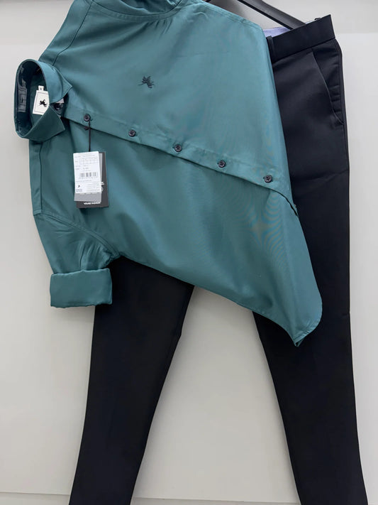Mens Partywear Shirt and Formal Pant Combo Relaxed Fit Everyday Event Wear