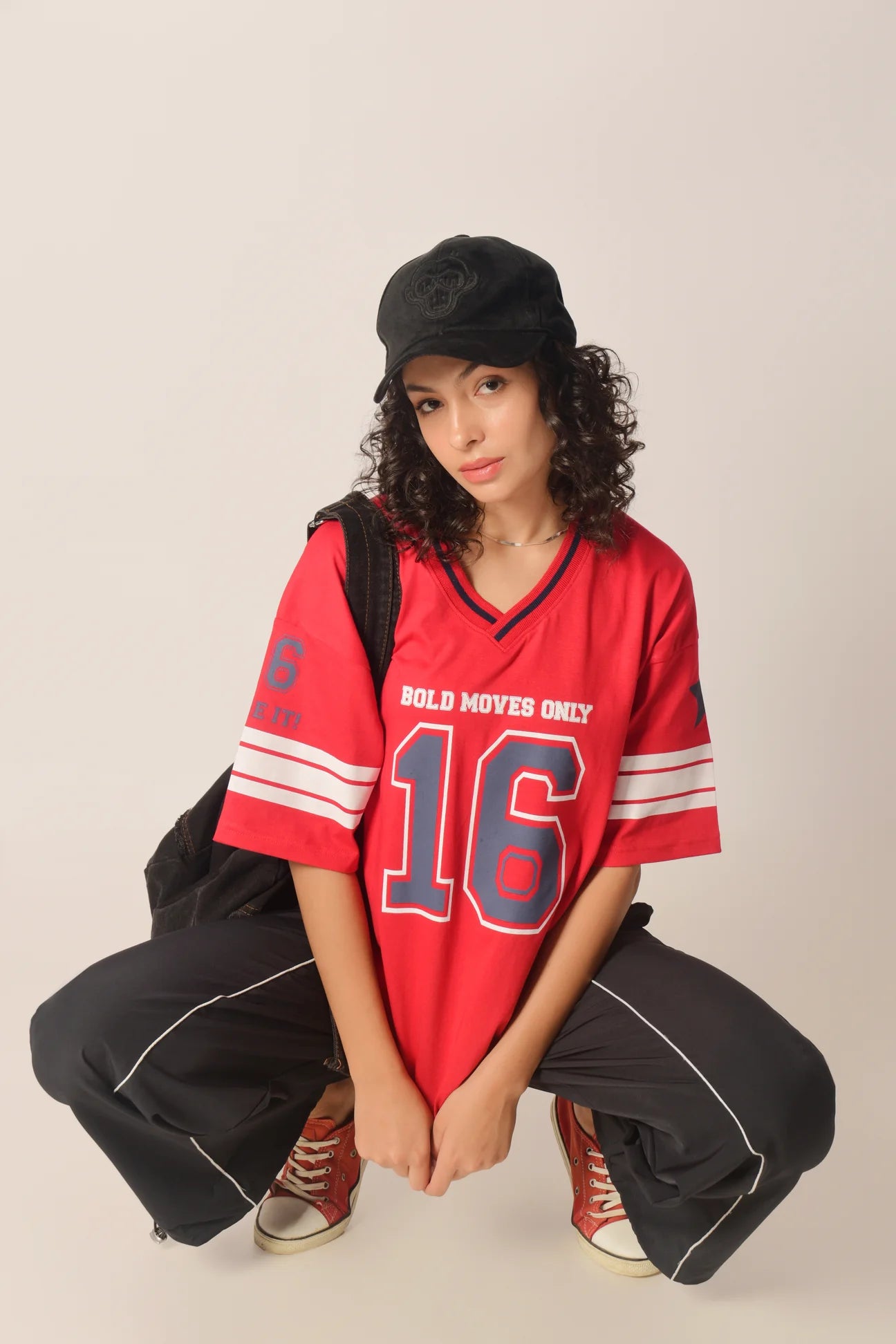 Stylish Oversized Varsity Casual T-Shirt Women
