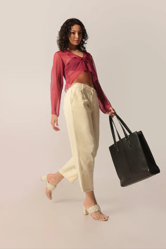 Versatile Women’s High-Waist Pleated Denim Pants for Trendy and Comfortable Style