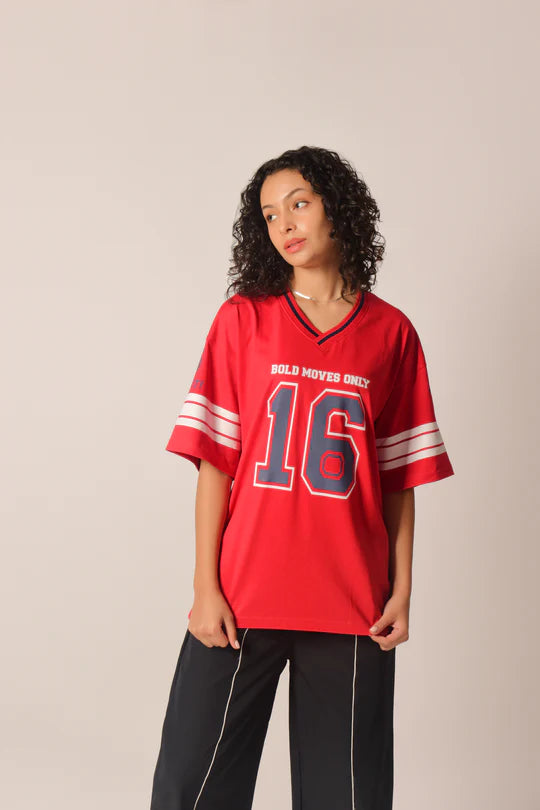 Stylish Oversized Varsity Casual T-Shirt Women