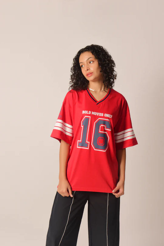 Stylish Oversized Varsity Casual T-Shirt Women