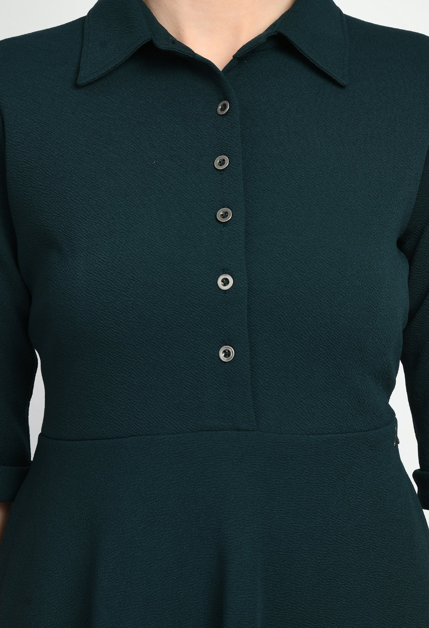 Trendy Fit and Flared Shirt Midi Dress Perfect Everyday and Semi-Formal Look for Women