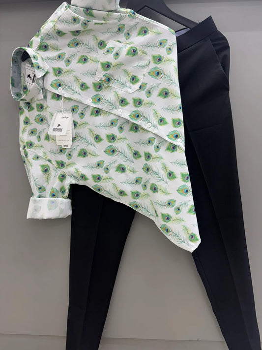 Printed Shirt and Pant Combo Mens Modern Casual