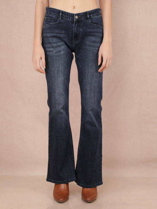 Women’s Blue Bootcut Jeans with Comfortable Everyday Fit