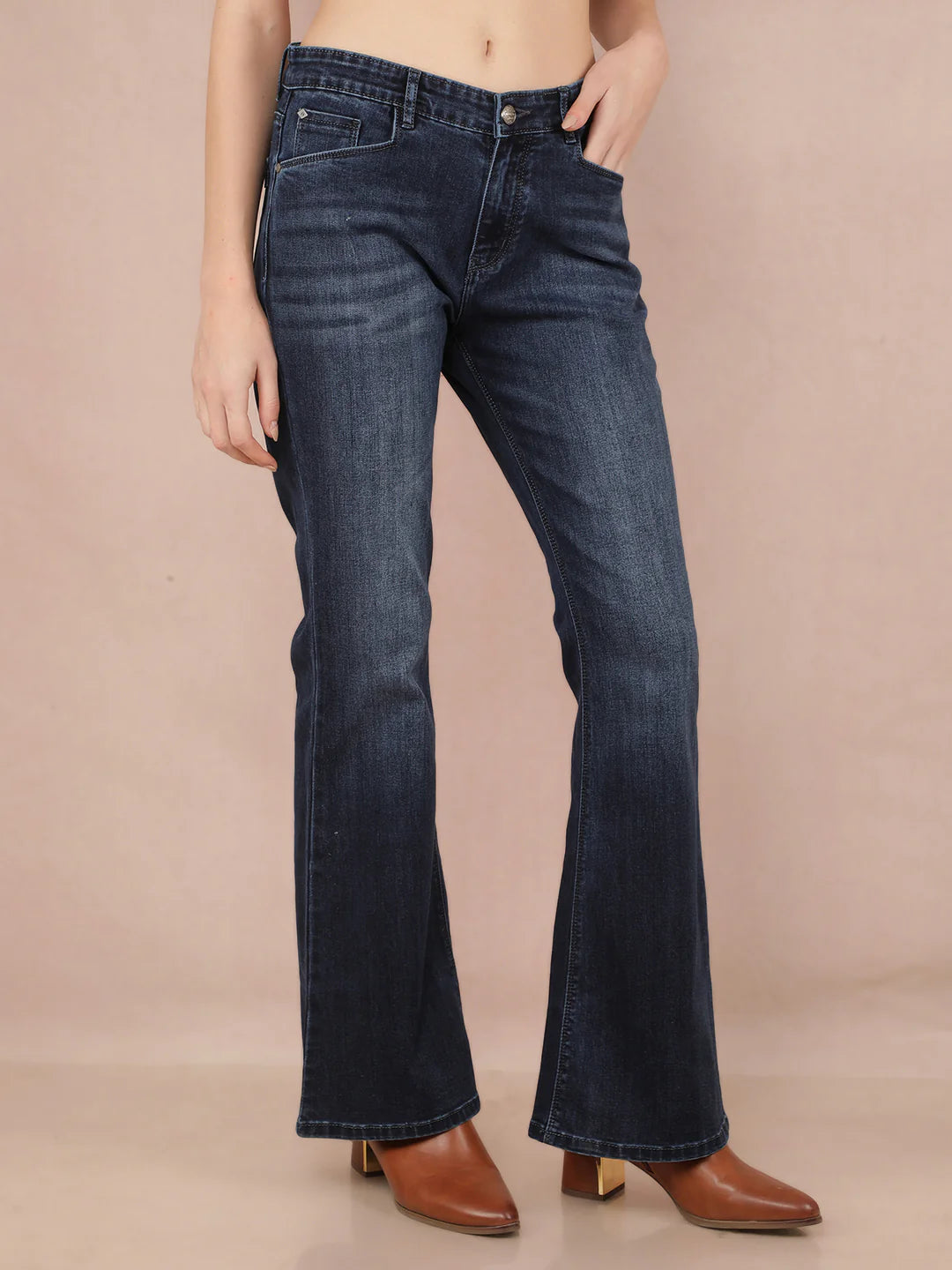 Women’s Blue Bootcut Jeans with Comfortable Everyday Fit