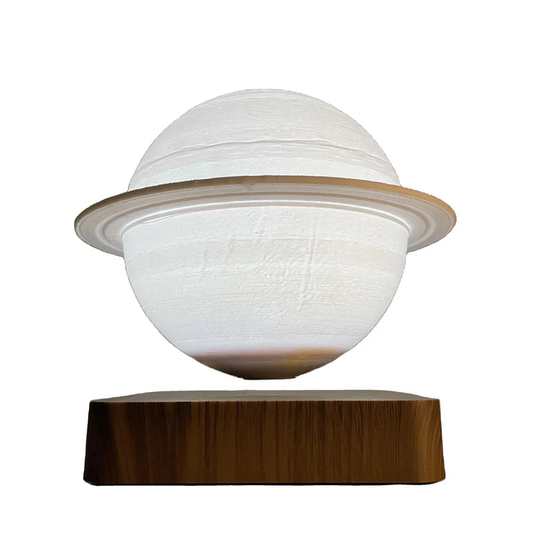 Levitating 3D Saturn LED Lamp with Magnetic Rotation and Dimmable Touch Lighting