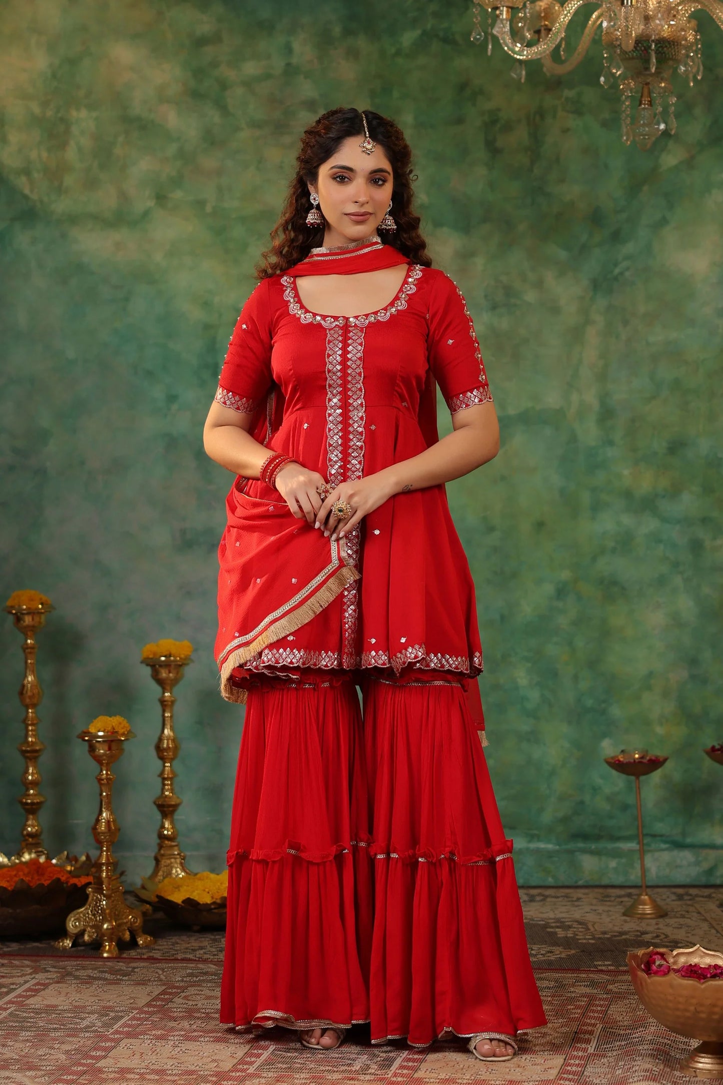 Comfortable Festive Kumkum Sharara Set for Daily Wear