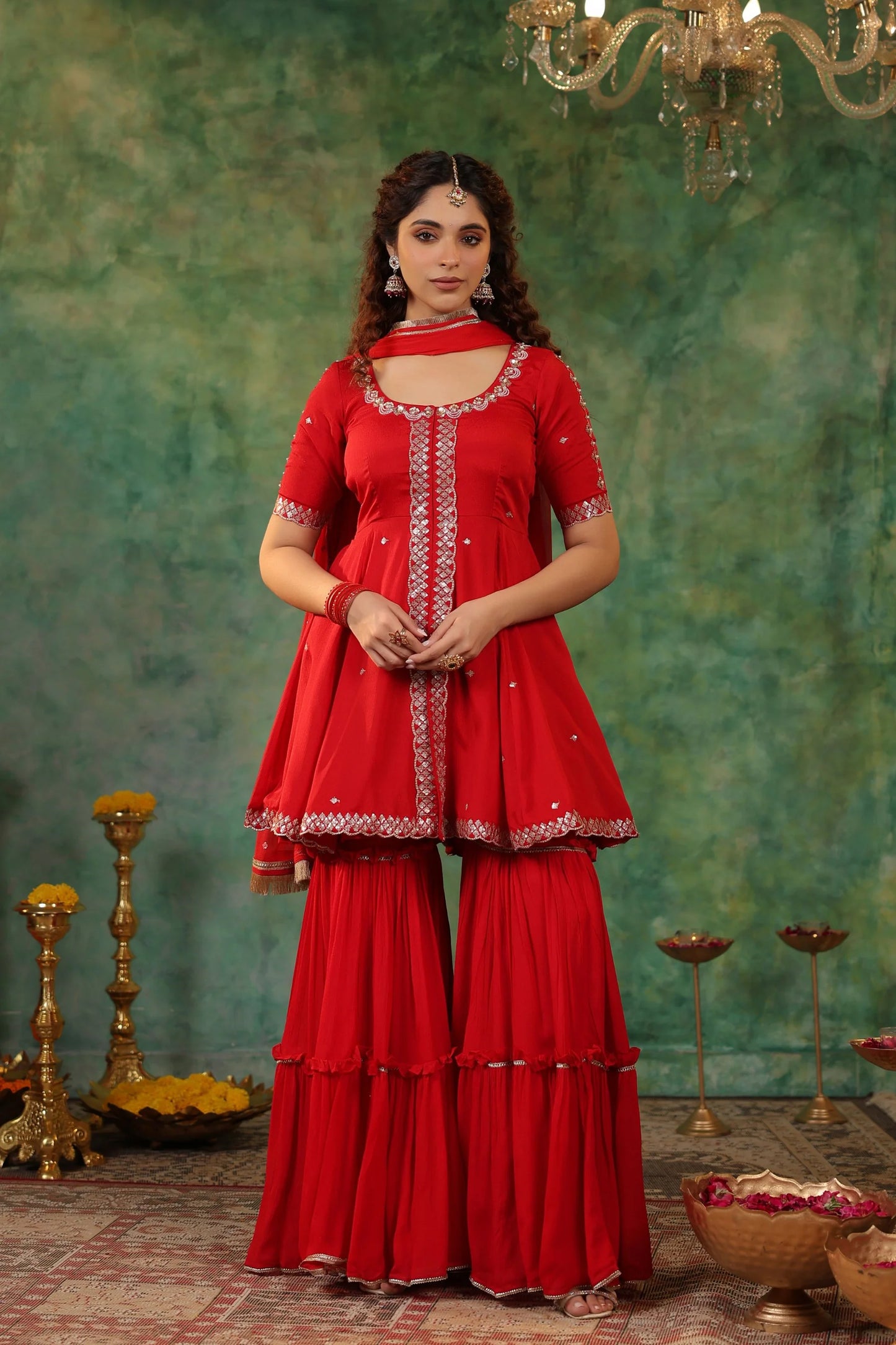 Comfortable Festive Kumkum Sharara Set for Daily Wear