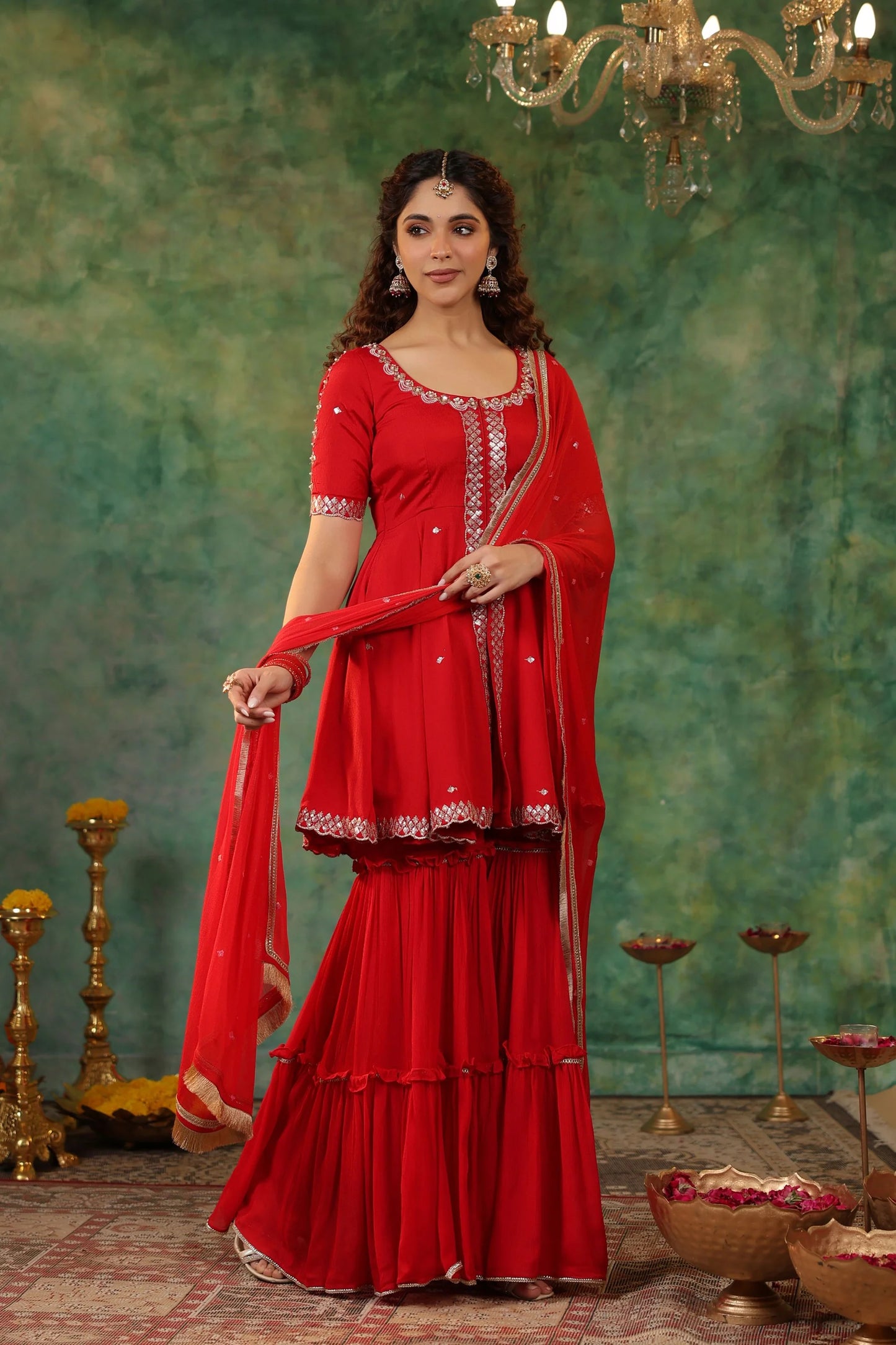 Comfortable Festive Kumkum Sharara Set for Daily Wear