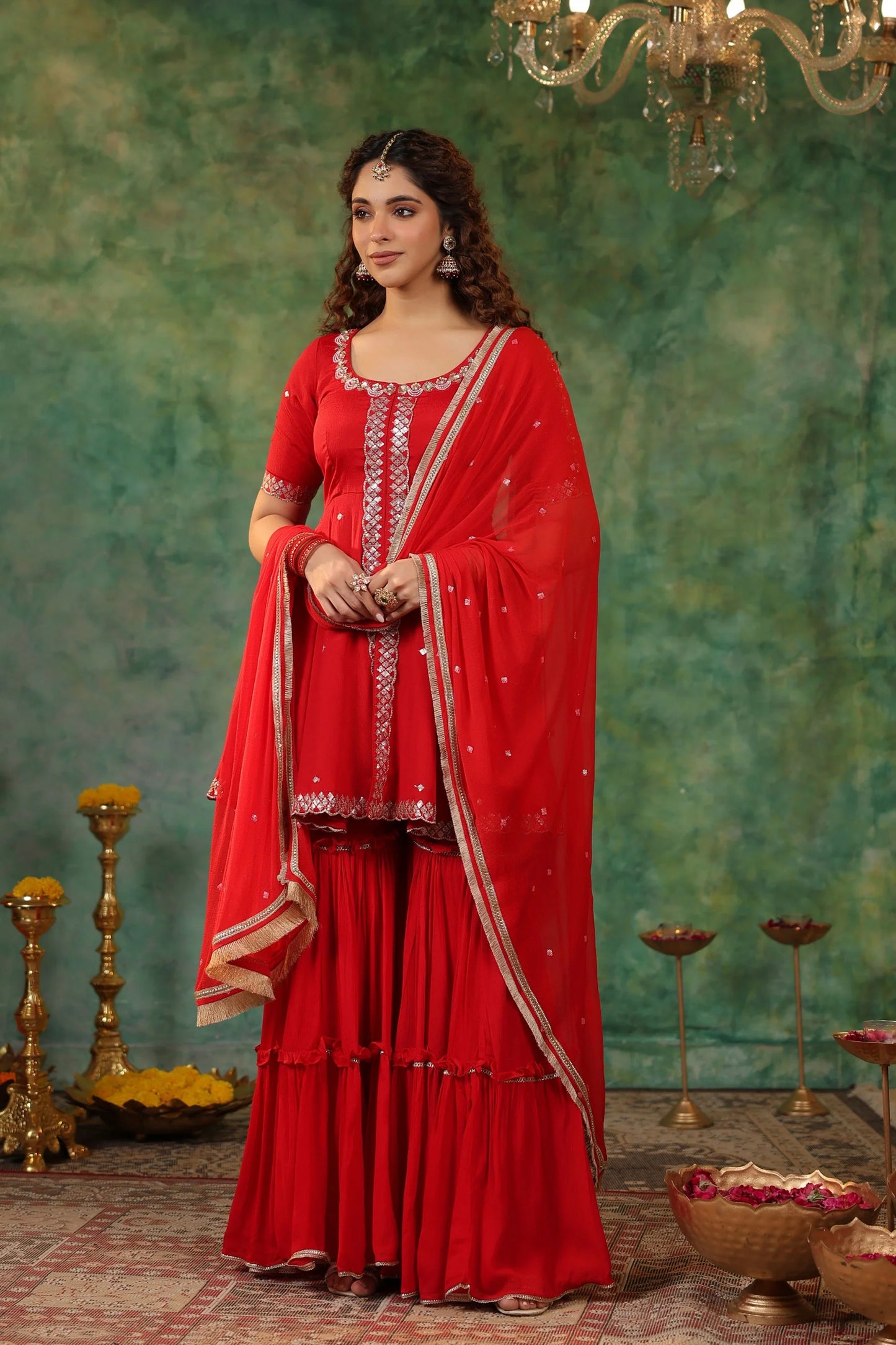 Comfortable Festive Kumkum Sharara Set for Daily Wear