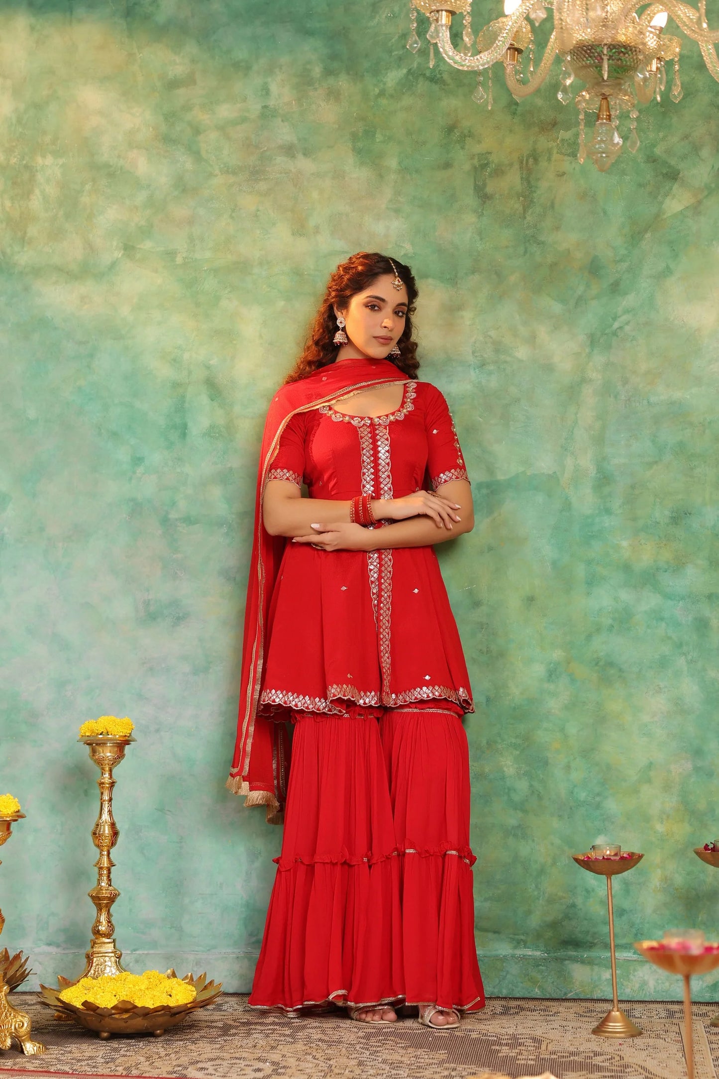 Comfortable Festive Kumkum Sharara Set for Daily Wear