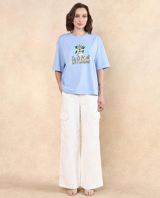 Loose Fit Women’s Floral Oversized T Shirt Klove Light Multi Casual Summer Outfit