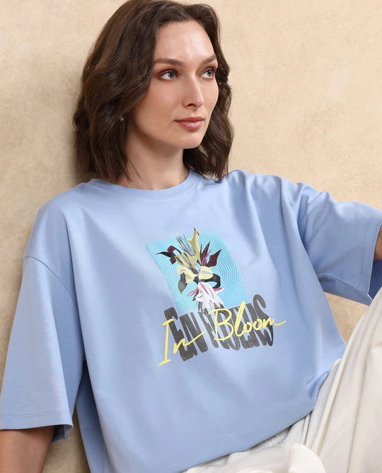 Loose Fit Women’s Floral Oversized T Shirt Klove Light Multi Casual Summer Outfit