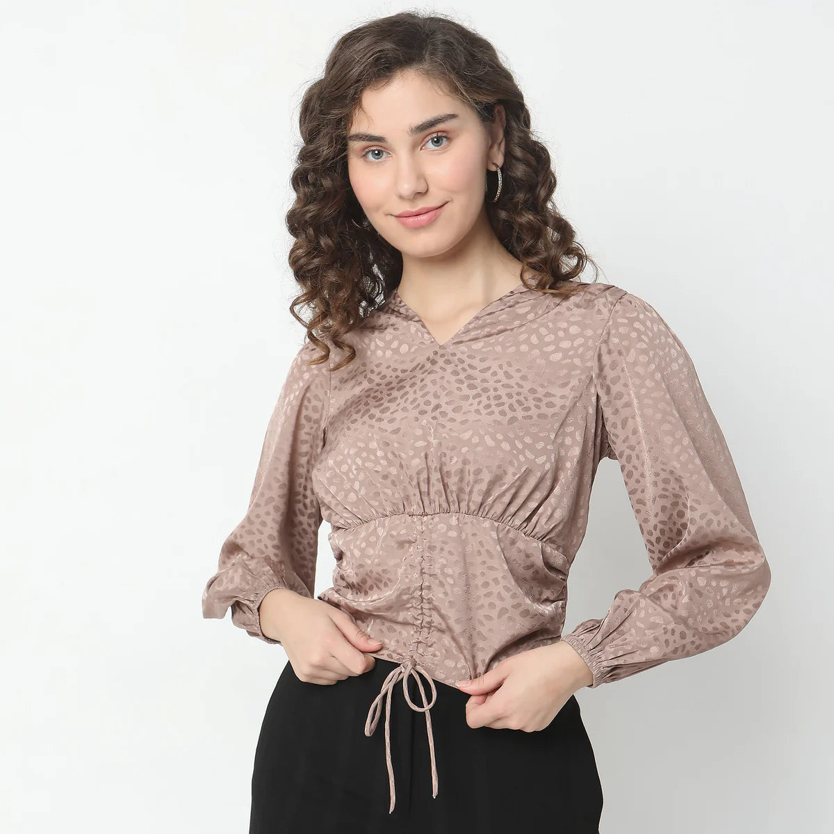 Modern Slim Fit Jacquard Top for Casual, Office, or Party Wear