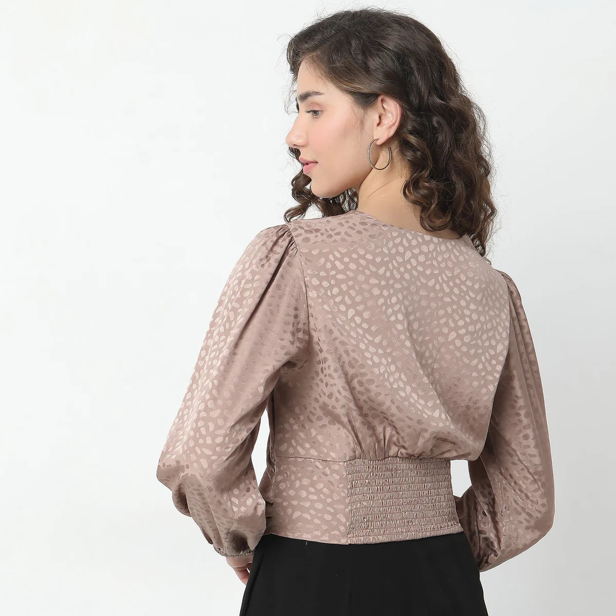 Modern Slim Fit Jacquard Top for Casual, Office, or Party Wear