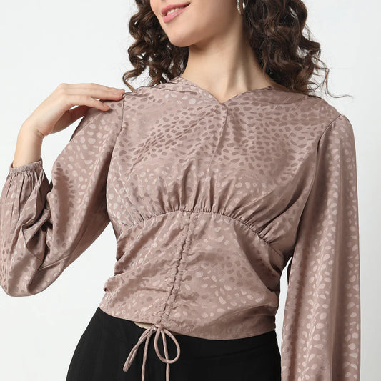 Modern Slim Fit Jacquard Top for Casual, Office, or Party Wear