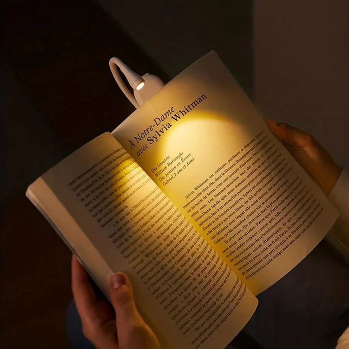 Rechargeable Clip-On Book Light and Reading Lamp with 3 Color Modes and Flexible Gooseneck for Night Reading
