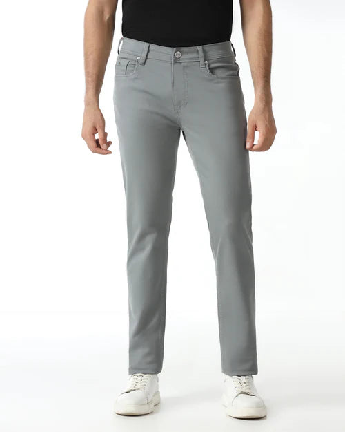 Trendy Light Blue Bleed Zero Slim Fit Jeans for Men with Minimal Detailing