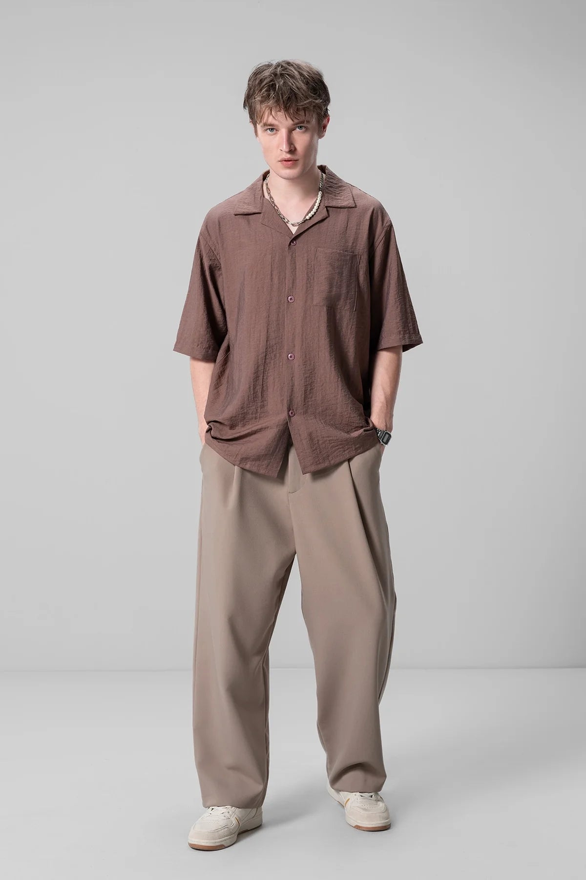 Stylish Relaxed Fit Brown Shirt Unisex Design Lightweight and Comfortable