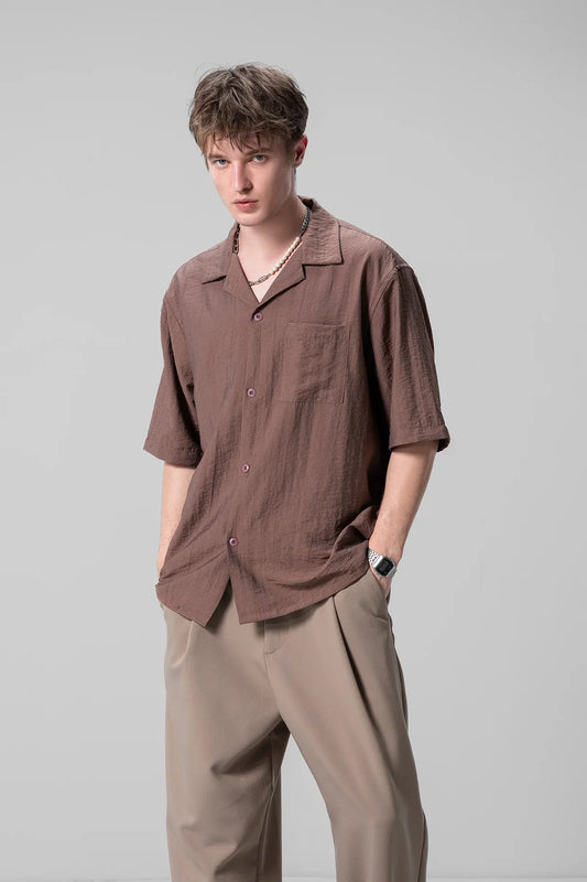 Stylish Relaxed Fit Brown Shirt Unisex Design Lightweight and Comfortable