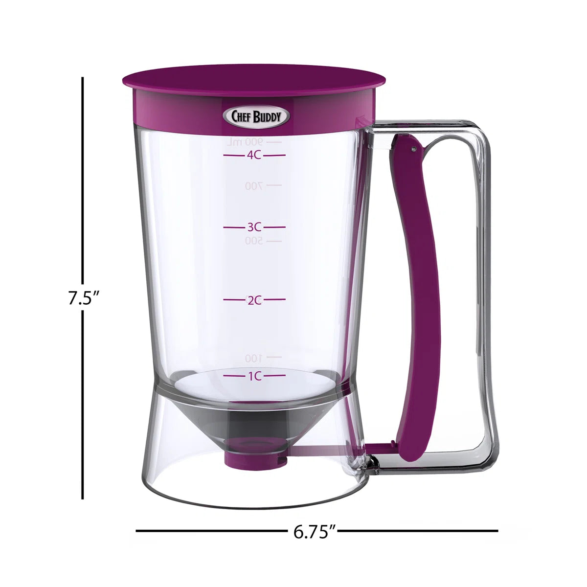Squeeze Handle Batter Dispenser for Perfect Pancakes Waffles Cupcakes and Muffins