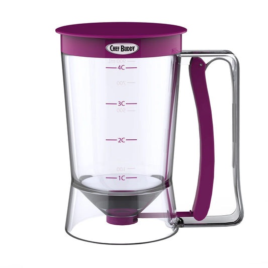 Squeeze Handle Batter Dispenser for Perfect Pancakes Waffles Cupcakes and Muffins