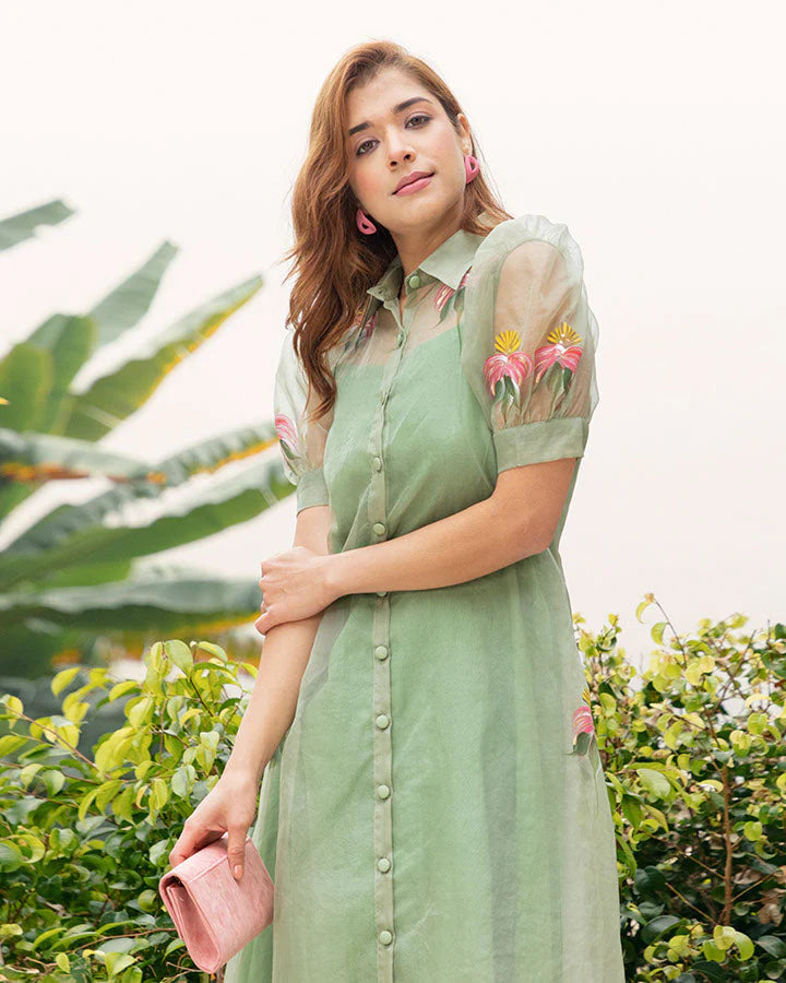 Premium Women’s Pista Green Jacket Maxi Perfect for Evening and Daytime Outfits
