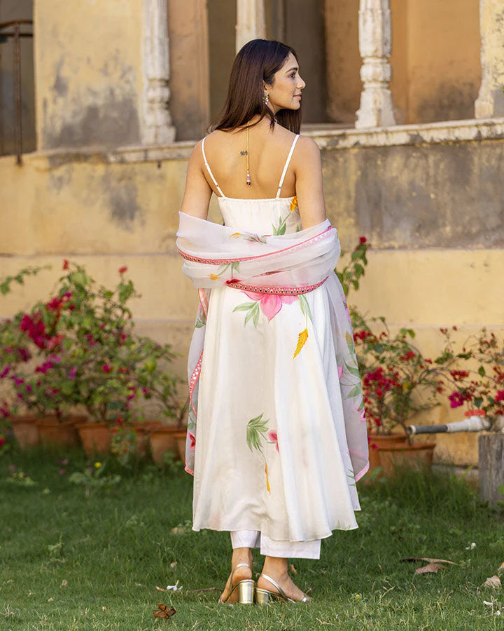 Party Wear Designer Nirvi Handpainted Suit Set with Dupatta
