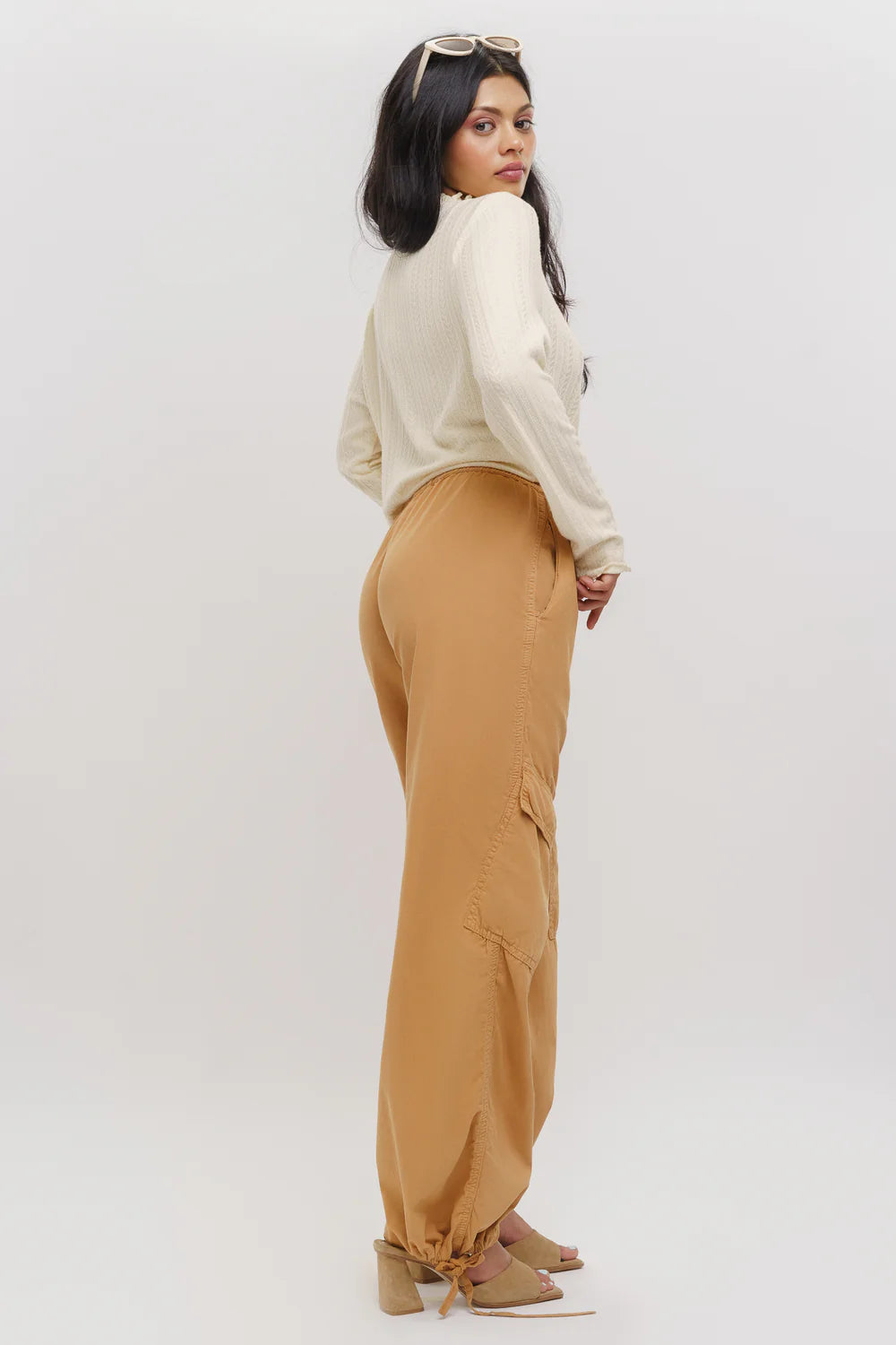 Modern Sand Tapered Cargo Pants for Women with Sleek Everyday Style