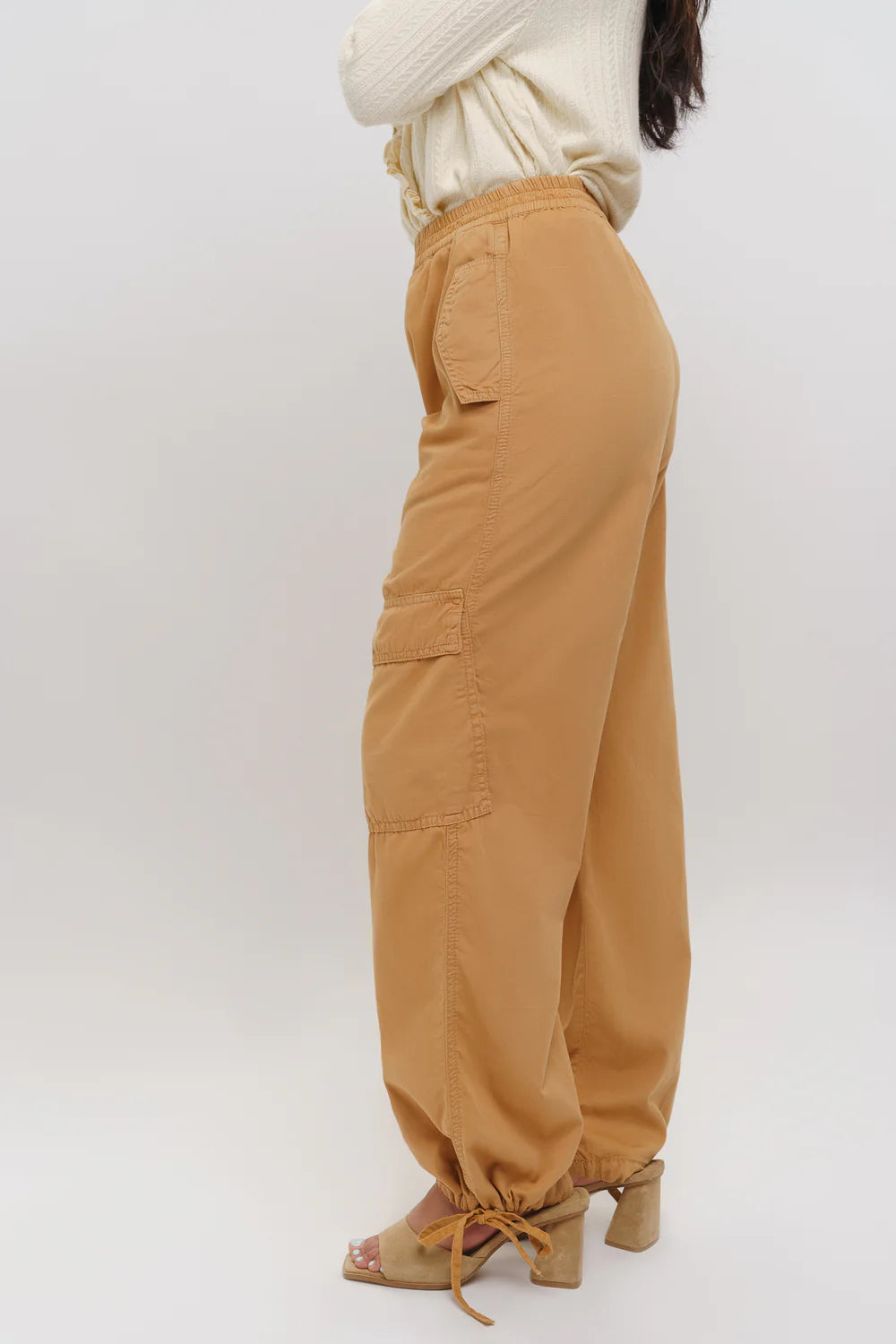 Modern Sand Tapered Cargo Pants for Women with Sleek Everyday Style