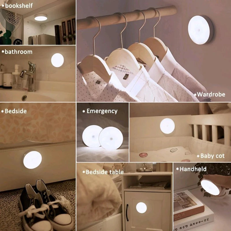 Warm Glow Motion Sensor LED Light with Automatic On and Off Feature for Closets and Cabinets