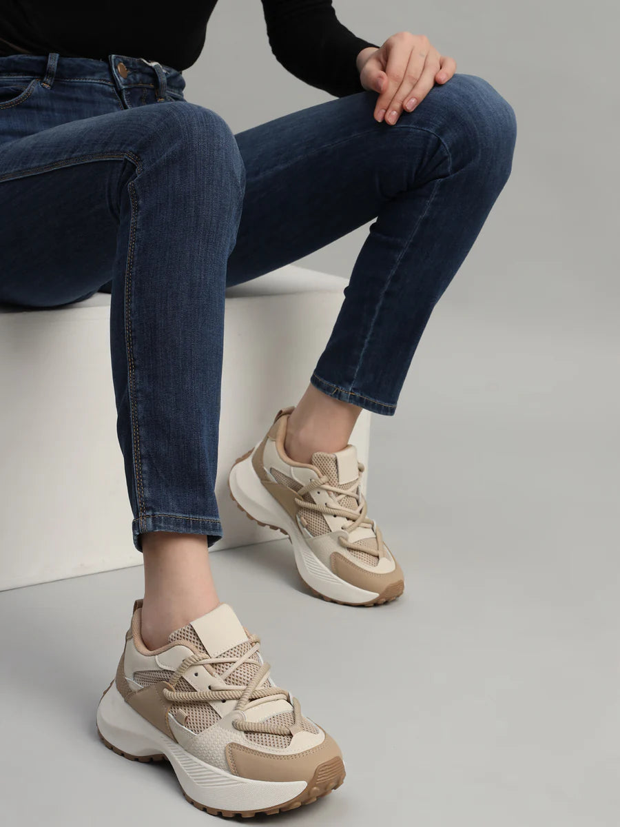 Beige Brown Mesh Sneakers Comfortable, Stylish, and Perfect for Fitness and Streetwear