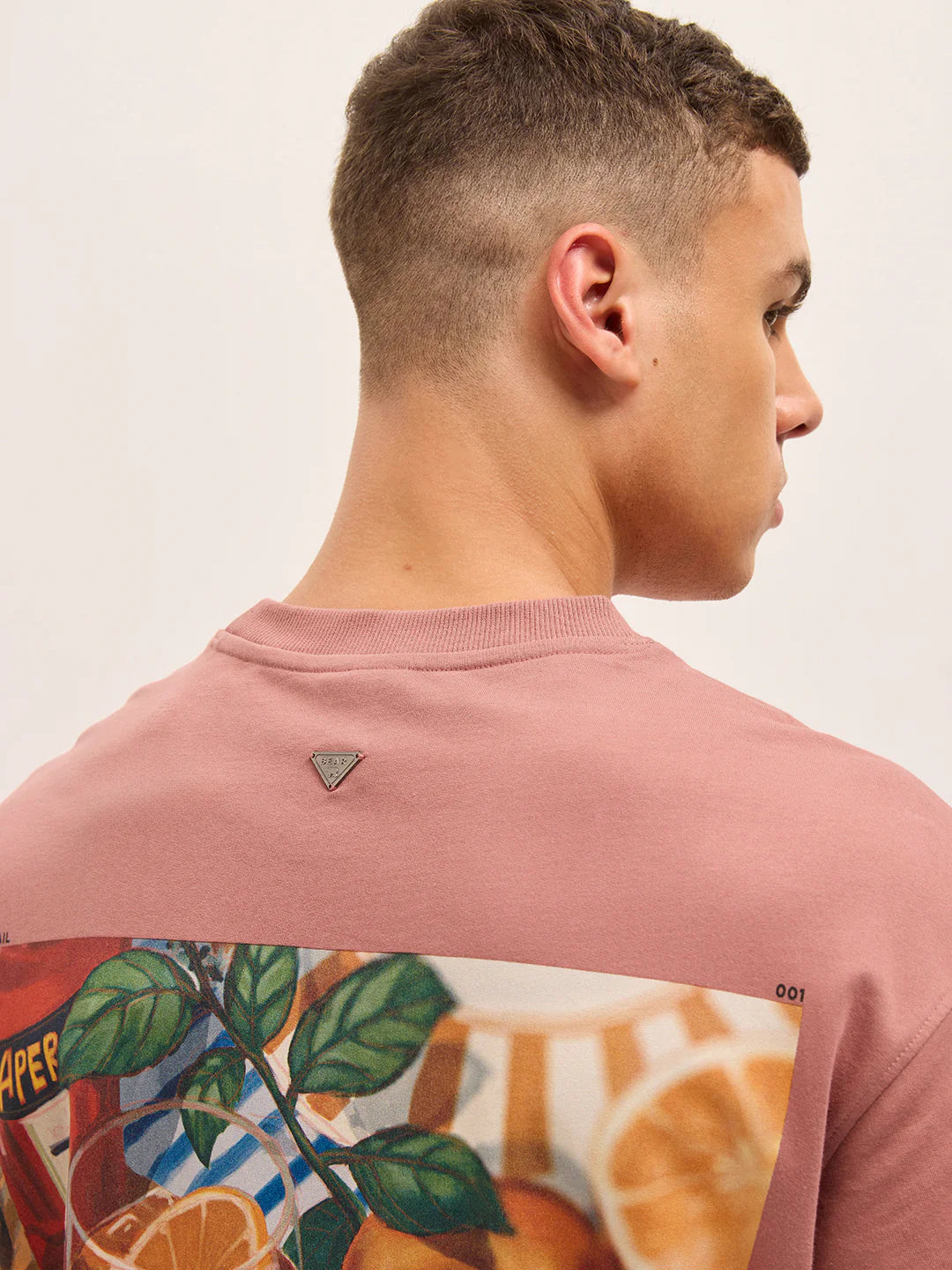 Oversized Peach T Shirt Mens Crew Neck Aperol Spritz Graphic